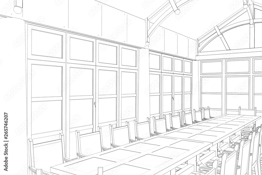 restaurant, summer terrace, 3D illustration, sketch, outline restaurant, summer terrace, 3D illustration, sketch, outline