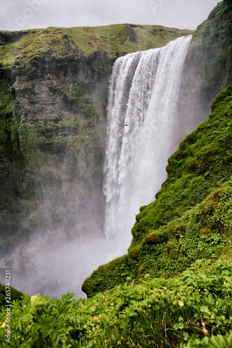 Top view Skogafoss waterfall, Iceland