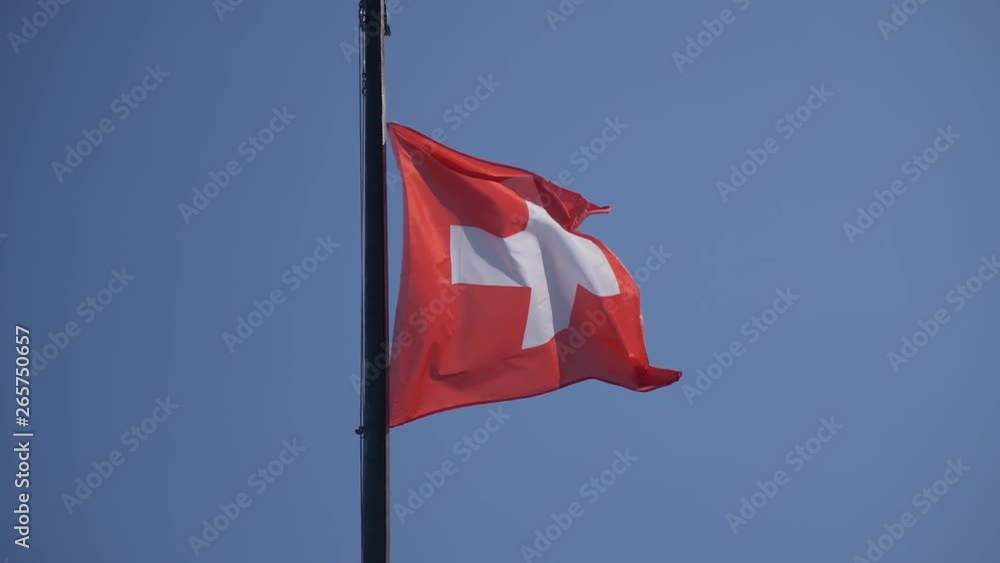 Swiss Flag Blowing in the Wind 4K Swiss Flag Blowing in the Wind 4K