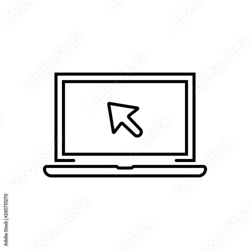 black linear laptop with cursor icon