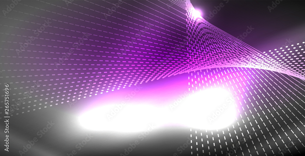 Glossy shiny glowing neon waves Glossy shiny glowing neon waves