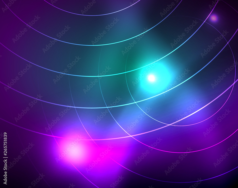 Neon circles abstract background Neon circles abstract background