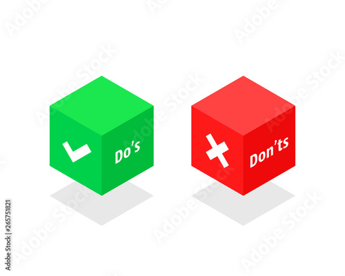 dos and dont like isometric cube