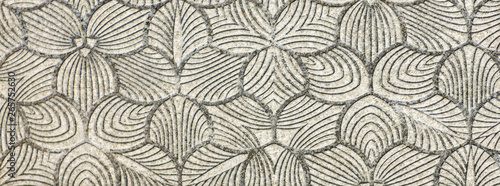 marble kitchen wall tile with abstract mosaic geometric pattern, vintage paper texture