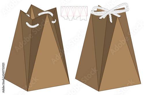 Box packaging die cut template design. 3d mock-up