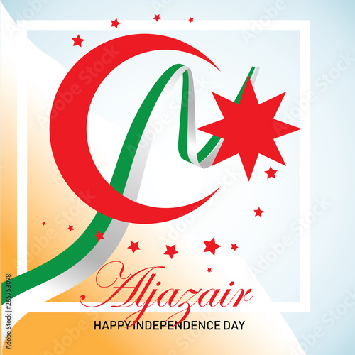 Aljazair independence day logo design vector photo