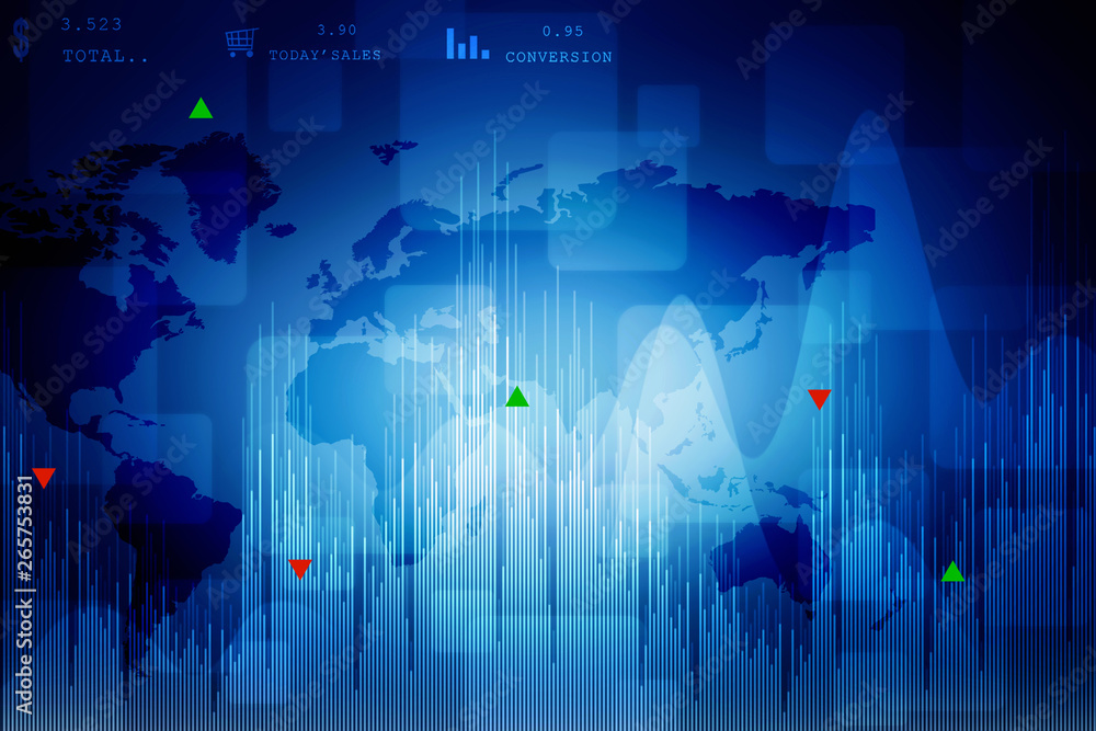2d rendering Stock market online business concept. business Graph 2d rendering Stock market online business concept. business Graph