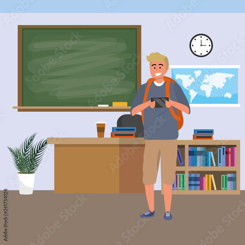 Millennial student indoors classroom