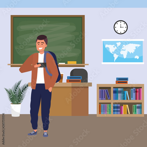 Millennial student indoors classroom