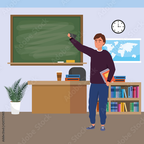 Millennial student indoors classroom