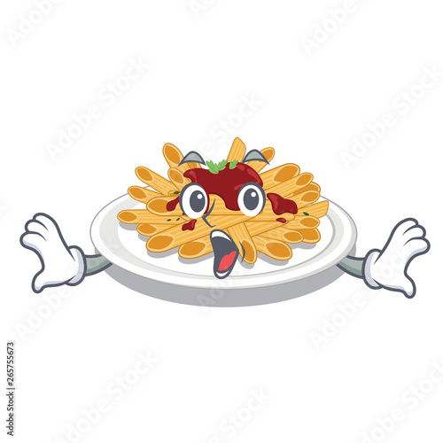 Surprised pasta in the a mascot shape