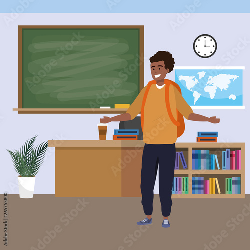 Millennial student indoors classroom