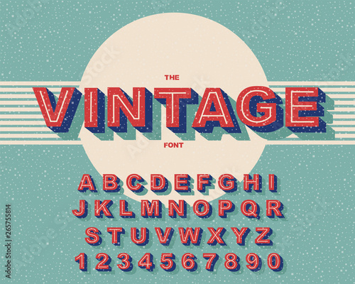 Vector of modern bold font and Vintage Alphabet vector 80 s, 90 s
