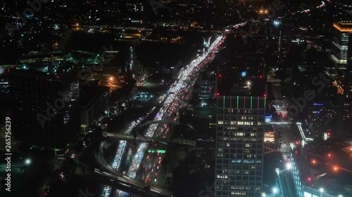 Wallpaper Mural Los Angeles Downtown 110 Freeway Interchange Night Traffic Time Lapse Torontodigital.ca
