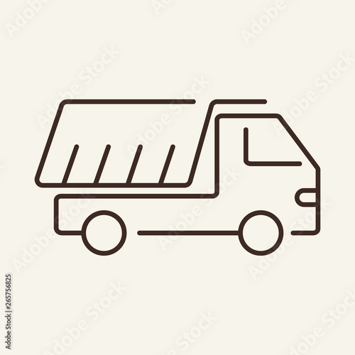 Construction truck line icon