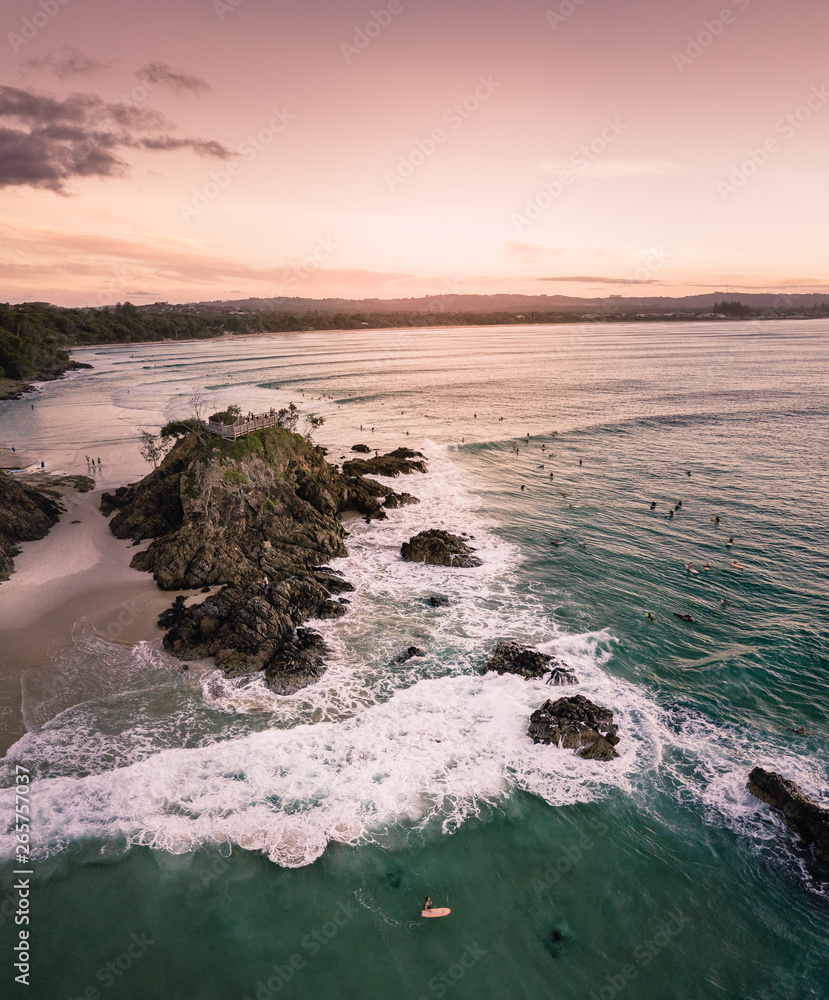 Fototapeta premium the pass at Byron bay view by a drone