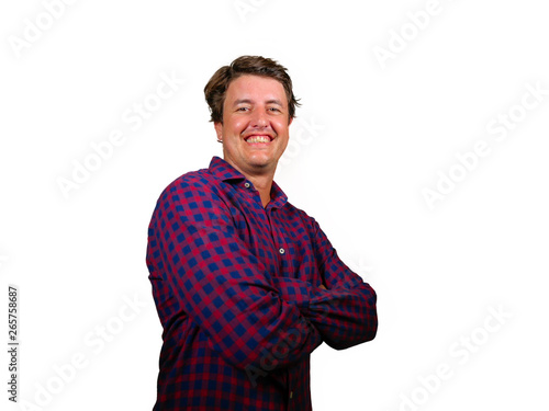 Принти на полотні fresh natural portrait of young happy and successful man next door smiling confi