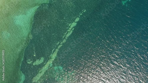 View at the sea from the air