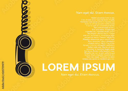 Dangling phone, help request concept.Creative vector background for poster, cover book or flyer.