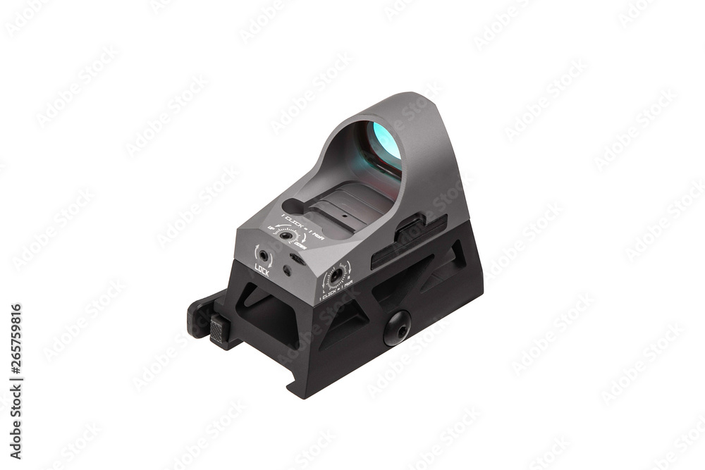 modern black collimator sight isolated on white back modern black collimator sight isolated on white back