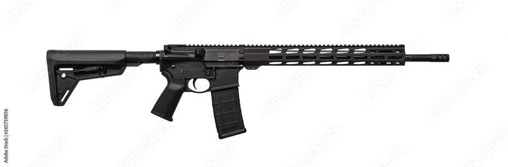 Modern automatic rifle isolated on white Modern automatic rifle isolated on white