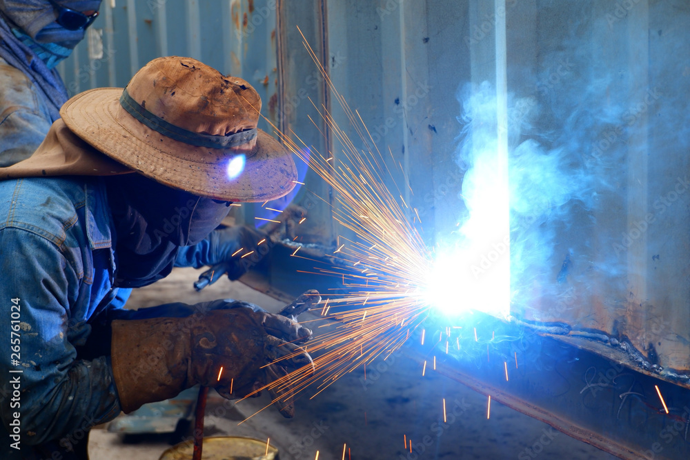 Concept of welder touch Concept of welder touch