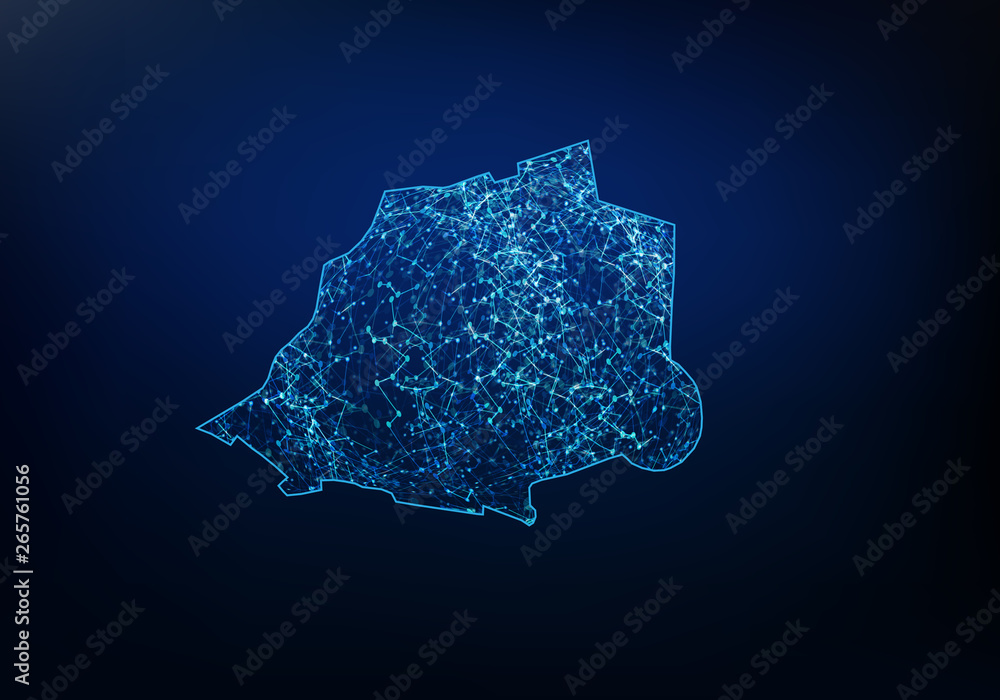 Obraz premium Abstract of vatican map network, internet and global connection concept, Wire Frame 3D mesh polygonal network line, design sphere, dot and structure. Vector illustration eps 10.