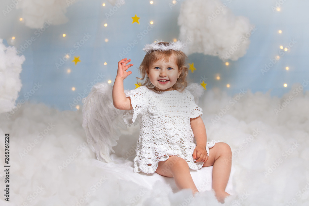 the baby as the angel soaring in clouds the baby as the angel soaring in clouds