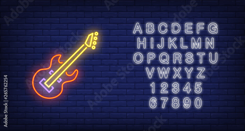 Bass guitar neon sign