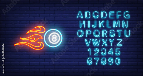 Firing billiard ball neon sign