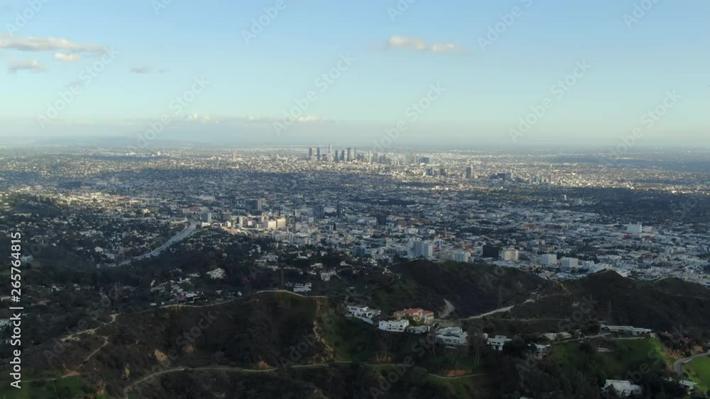 os Angeles from Hollywood Hills Aerial Establish Shot USA os Angeles from Hollywood Hills Aerial Establish Shot USA