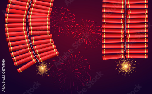 cracker and fireworks in the night