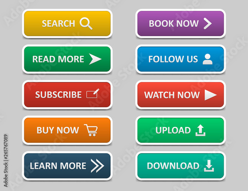 Big set of buttons for design. Vector illustration
