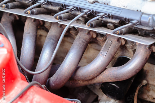 Close-up photo of An exhaust manifold photo