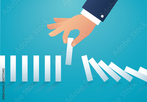 the domino effect. business concept vector illustration EPS10