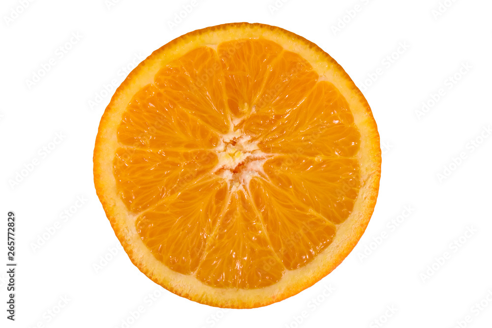 Halved orange fruit isolated on a white background Halved orange fruit isolated on a white background