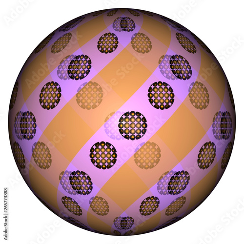 3D Bild - Kugel - Muster - transparenter Background