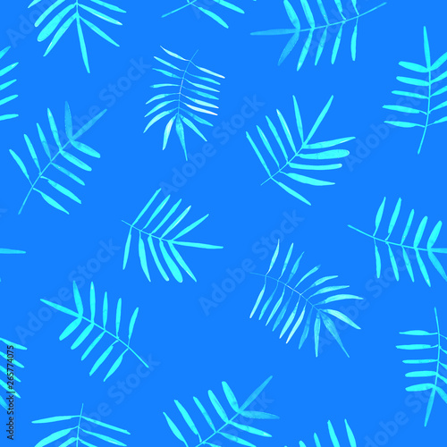 Leaves watercolor bright seamless pattern. Be used to greeting card  poster  textile  wallpaper  print  branding.