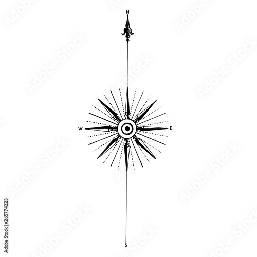 Vintage compass wind rose icon vector logo design template. wind chart, mariners card, Rose of the Winds, wind flower,