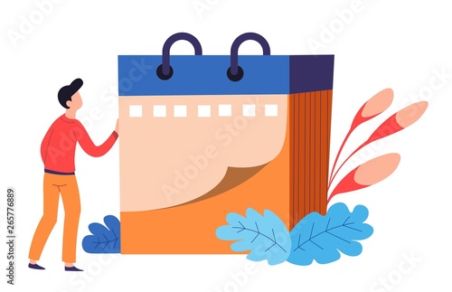 Calendar or organizer time planing and management man worker