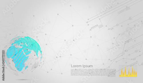 Modern vector abstract step lable infographic elements.can be used for global network connection. World map point and line.vector Illustration