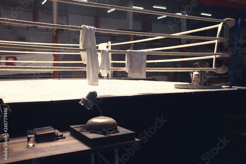 a ring bell on the side of boxing ring