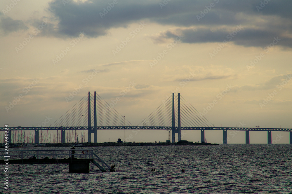 Oresund bridge between Denmark and Sweden