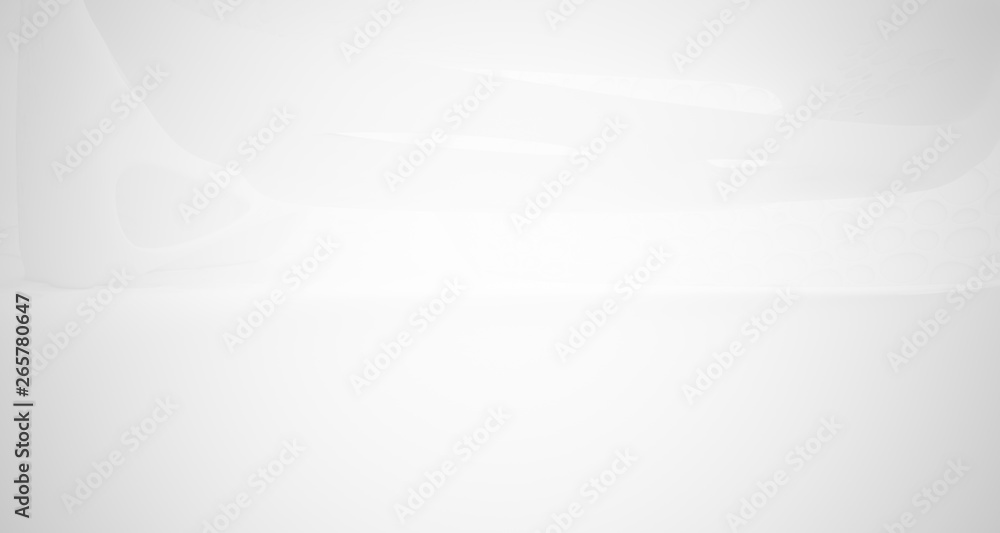 White smooth abstract architectural background. 3D illustration and rendering