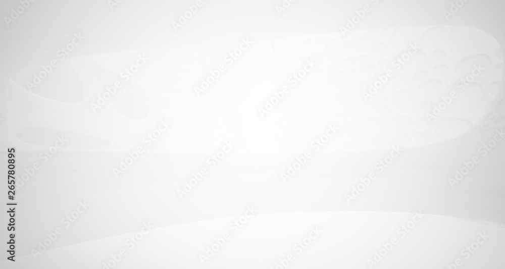 White smooth abstract architectural background. 3D illustration and rendering
