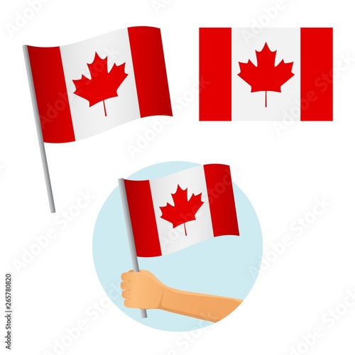 Canada flag in hand