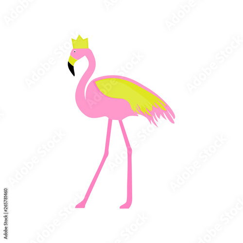 Princess abstract background with pink Flamingo