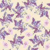 bright multi-colored seamless pattern of butterflies for interesting design solutions