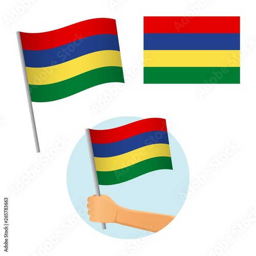 Mauritius flag in hand