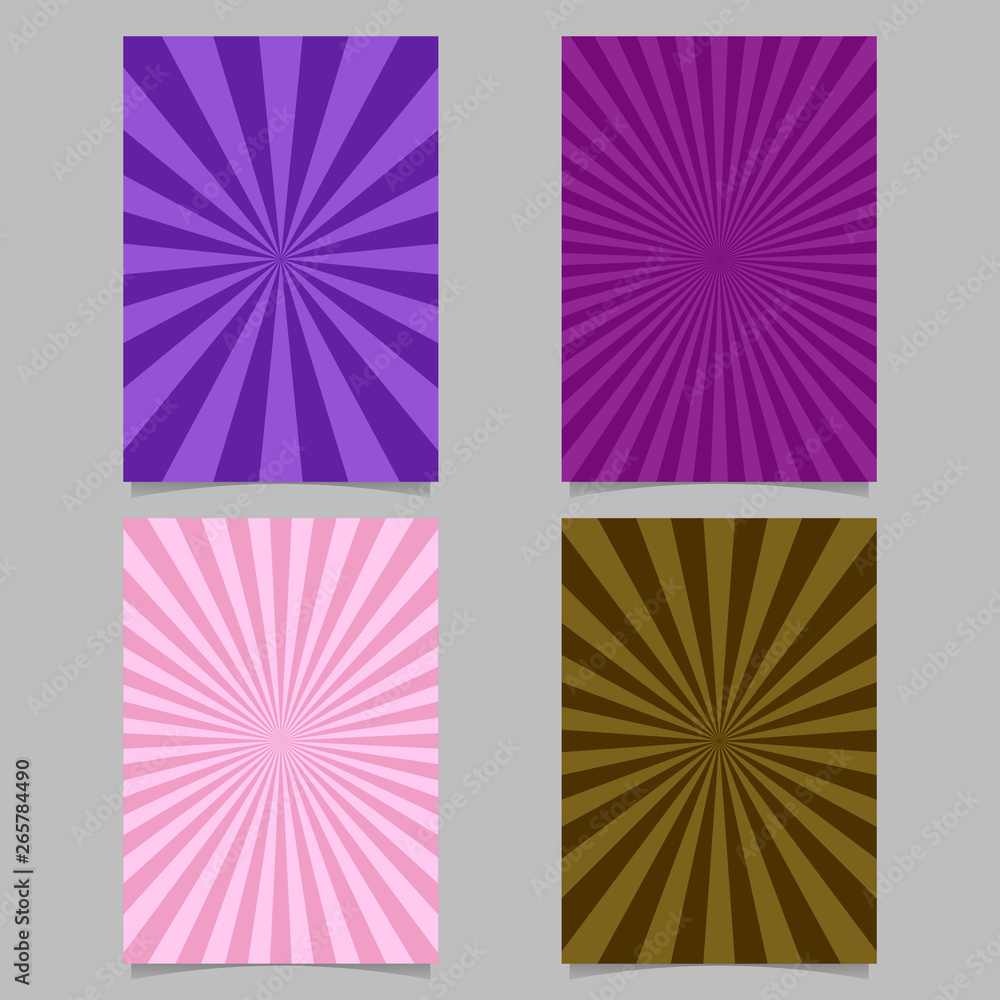 Abstract colored ray burst pattern brochure template set Abstract colored ray burst pattern brochure template set